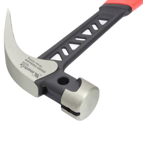 Молоток-гвоздодер, 450 г, цельнокованый, боек с магнитом, двухкомпонентная обрезиненная рукоятка Matrix Pro купить в Москве с доставкой по всей России | ProtosMarket.ru