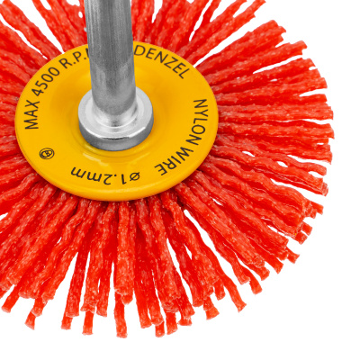 Щетка для дрели, 65 мм, Плоская, со шпилькой, нейлоновая щетина Denzel по ценам производителя в Казани с доставкой по всей России
