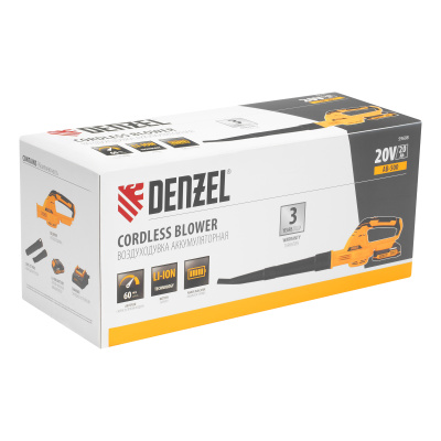 Воздуходувка аккумуляторная, AB-500, 60 м/с, 500 м3/ч, Li-Ion, 20 В Denzel по ценам производителя в Казани с доставкой по всей России