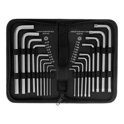 Набор ключей имбусовых HEX-Torx , 18 шт: HEX 1.5-10 мм, T10-T50, CrV, удлиненных, с сатиновым покрытием Matrix купить в Москве с доставкой по всей России | ProtosMarket.ru