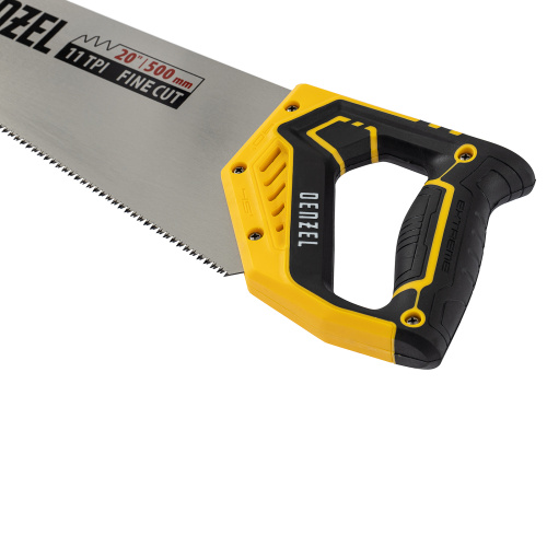 Ножовка по дереву, 500 мм, 9 TPI, зуб 3D, двухкомпонентная рукоятка Denzel купить в Москве с доставкой по всей России | ProtosMarket.ru