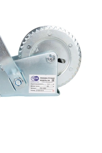 Лебедка ручная барабанная с тросом  500кг  20м оцинкованная TOR FD по ценам производителя в Казани с доставкой по всей России