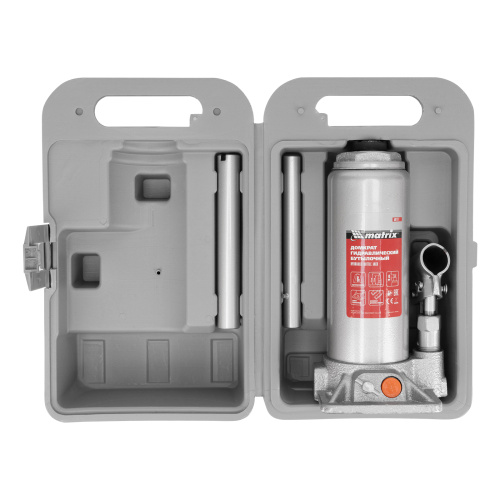 Домкрат гидравлический бутылочный, 6 т, h подъема 216-413 мм, в пластиковом кейсе Matrix купить в Москве с доставкой по всей России | ProtosMarket.ru
