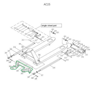 Угловой рычаг для гидравлических тележек AC25 купить в Москве с доставкой по всей России | ProtosMarket.ru