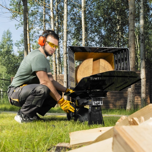 Дровокол электрический ELS7T-52, 2300 Вт, сила раскола 7т, макс. размеры полена D250 x 520 мм Denzel купить в Москве с доставкой по всей России | ProtosMarket.ru
