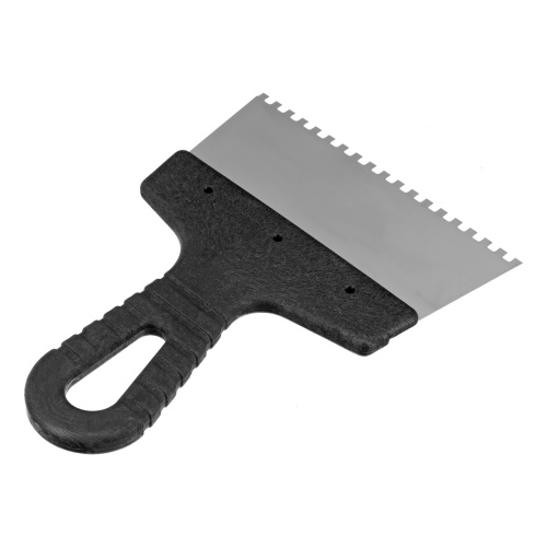 Шпатель из нержавеющей стали, 150 мм, зуб 4 х 4 мм, пластмассовая ручка Сибртех купить в Москве с доставкой по всей России | ProtosMarket.ru