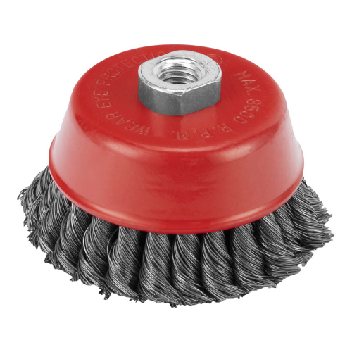 Щетка для УШМ, 100 мм, М14, "чашка", двухрядная, крученая проволока 0.35 мм Matrix купить в Москве с доставкой по всей России | ProtosMarket.ru