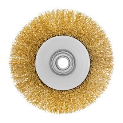 Щетка для УШМ, 125 мм, "Тарелка", витая нержавеющая проволока 0.3 мм, М14 Denzel купить в Москве с доставкой по всей России | ProtosMarket.ru