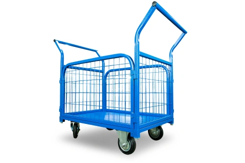 Тележка платформенная TOR ТП-6С (800х1200) с бортами из сетки и двумя ручками (колеса 160 мм) по ценам производителя в Казани с доставкой по всей России