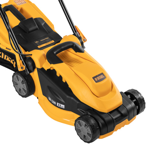 Газонокосилка электрическая GM-1200, 1200 Вт, ширина 32 см, 3 уровня, травосборник 25 л. Denzel купить в Москве с доставкой по всей России | ProtosMarket.ru