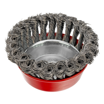 Щетка для УШМ, 100 мм, М14, "чашка", крученая проволока 0.35 мм Matrix по ценам производителя в Казани с доставкой по всей России