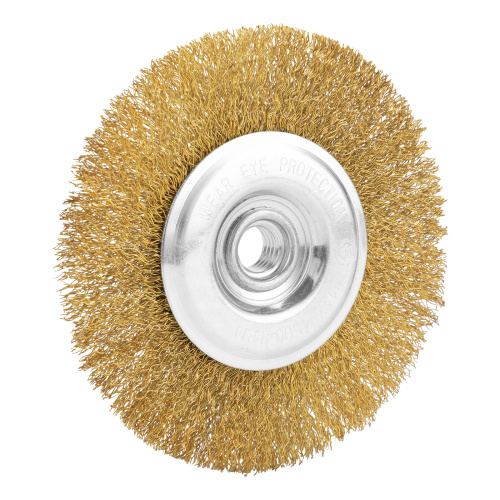 Щетка для УШМ, 125 мм, М14, плоская, латунированная витая проволока Matrix по ценам производителя в Казани с доставкой по всей России