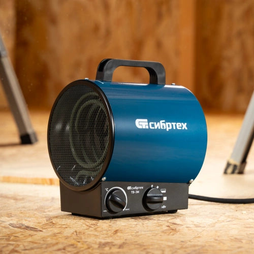Тепловая пушка ТВ-3М (тепловентилятор), 230 В, 3 режима: вентилятор/1500 Вт /3000 Вт Сибртех по ценам производителя в Казани с доставкой по всей России