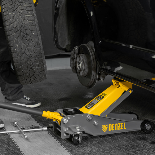 Домкрат гидравлический подкатной, 3 т, 125-470 мм, быстрый подъем, проф. Denzel по ценам производителя в Казани с доставкой по всей России