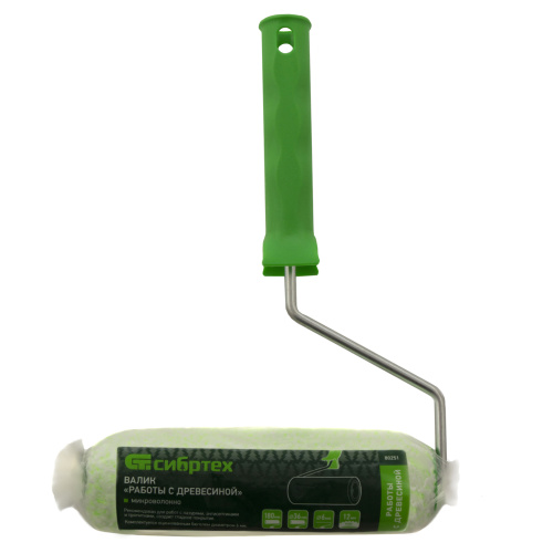 Валик "Работы с древесиной", 180 мм, ворс 12 мм, D - 36 мм, D ручки - 6 мм, микроволокно Сибртех купить в Москве с доставкой по всей России | ProtosMarket.ru