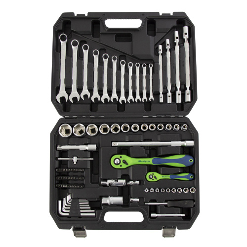 Набор инструментов 89 предметов, CrV 1/2", 1/4" Сибртех купить в Москве с доставкой по всей России | ProtosMarket.ru