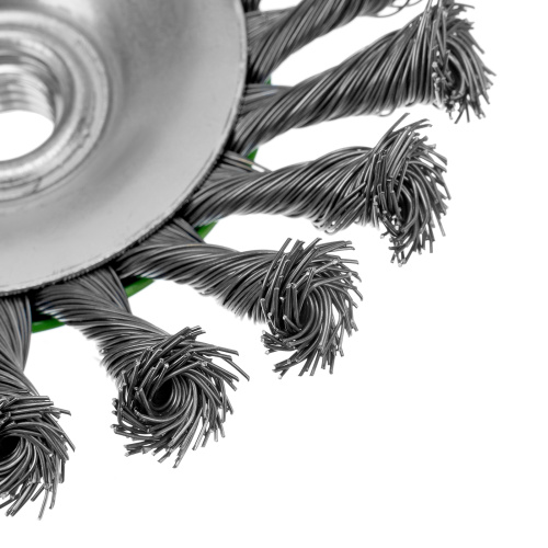 Щетка для УШМ, 100 мм, М14, "тарелка", крученая металлическая проволока Сибртех по ценам производителя в Казани с доставкой по всей России