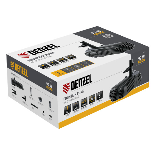 Насос фонтанный FNP90-39, 92 Вт, подъем 3,9 м, 3200 л/ч, колокольчик/каскад/гейзер Denzel купить в Москве с доставкой по всей России | ProtosMarket.ru