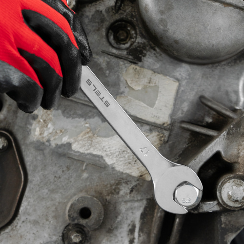 Ключ комбинированный, 17 мм, CrV, матовый хром Stels купить в Москве с доставкой по всей России | ProtosMarket.ru