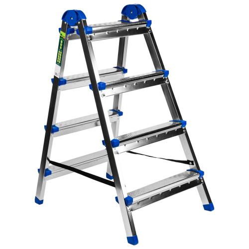 Стремянка двухсторонняя 4 ступени, сталь профиль, стальные ступени, Сибртех купить в Москве с доставкой по всей России | ProtosMarket.ru