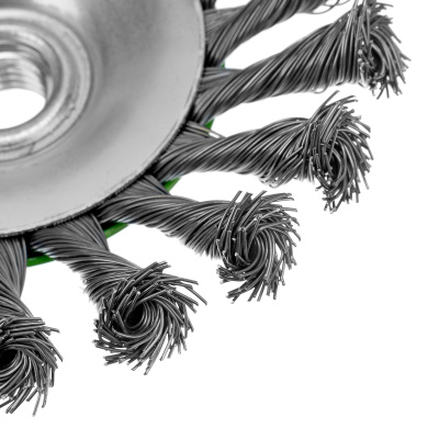 Щетка для УШМ, 125 мм, М14, "тарелка", крученая металлическая проволока Сибртех по ценам производителя в Казани с доставкой по всей России