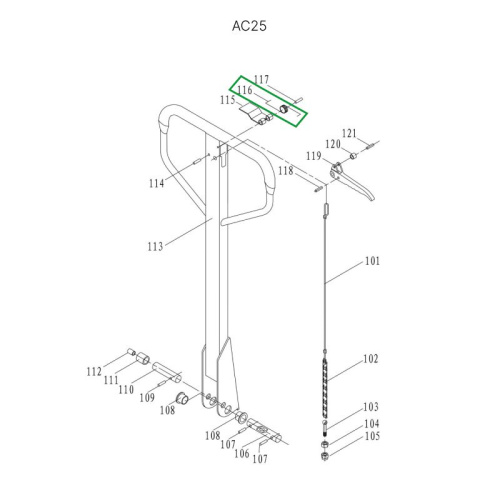 Пружина рычага управления режимом работы для гидравлических тележек DS25 по ценам производителя в Казани с доставкой по всей России