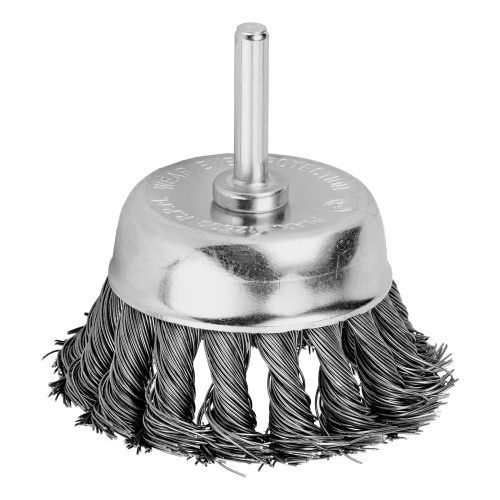 Щетка для дрели, 75 мм, "чашка" со шпилькой, крученая металлическая проволока Matrix по ценам производителя в Казани с доставкой по всей России