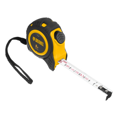 Рулетка 8м х 25мм, обрезиненный корпус, автоматическая фиксация Denzel купить в Москве с доставкой по всей России | ProtosMarket.ru