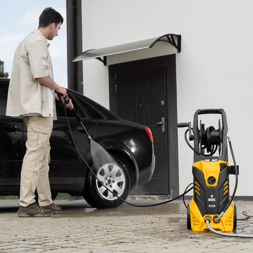 Моечная машина высокого давления R-165D, 2200 Вт, 165 бар, 7 л/мин, с барабаном Denzel купить в Москве с доставкой по всей России | ProtosMarket.ru