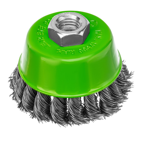 Щетка для УШМ, 75 мм, М14, "чашка", крученая металлическая проволока Сибртех по ценам производителя в Казани с доставкой по всей России