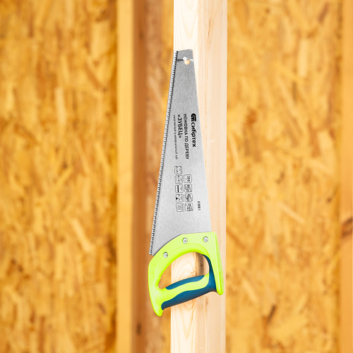 Ножовка по дереву "Зубец", 350 мм, 7-8 TPI, каленый зуб 2D, двухкомпонентная рукоятка Сибртех купить в Москве с доставкой по всей России | ProtosMarket.ru