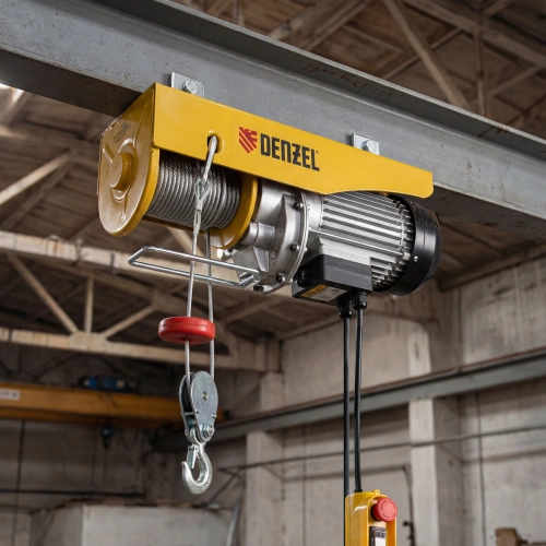 Тельфер электрический TF-800, 0.8 т, 1300 Вт, высота 12 м, 8 м/мин Denzel по ценам производителя в Казани с доставкой по всей России