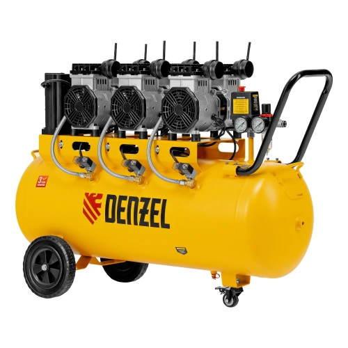 Компрессор безмасляный, малошумный DLS 3300/100, 3300 Вт,3x1100, 100 л, 570 л/мин ,блок управления Denzel купить в Москве с доставкой по всей России | ProtosMarket.ru
