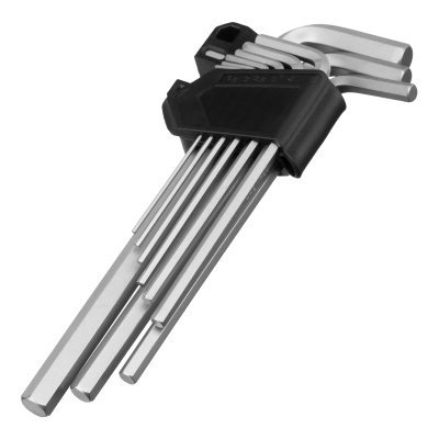 Набор ключей имбусовых, HEX, 1,5-10 мм, CrV, 9 шт., удлиненные Сибртех купить в Москве с доставкой по всей России | ProtosMarket.ru