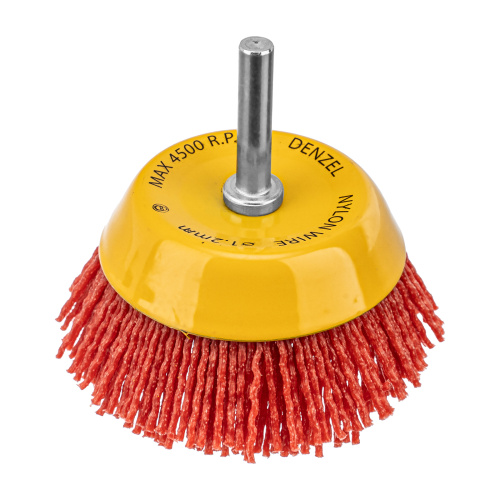 Щетка для дрели, 75 мм, Чашка, со шпилькой, нейлоновая щетина Denzel по ценам производителя в Казани с доставкой по всей России