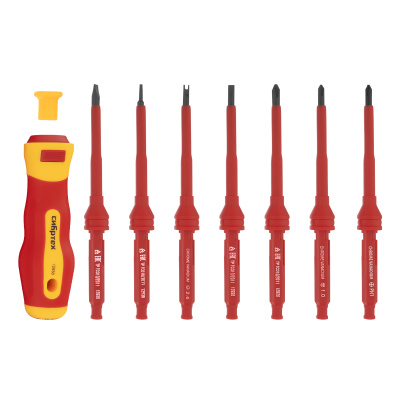 Отвертка со сменными жалами, диэлектрическая до 1000 В, 9 предметов, CrV Сибртех купить в Москве с доставкой по всей России | ProtosMarket.ru
