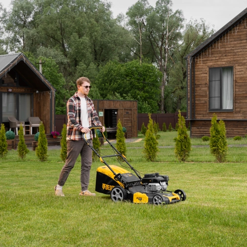 Газонокосилка бензиновая GLR-510SP-ZS, 171 см3, ширина 51 см, привод, травосборник 65 л Denzel купить в Москве с доставкой по всей России | ProtosMarket.ru