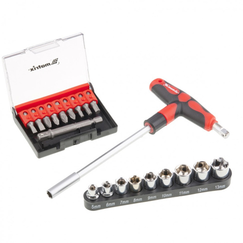 Отвертка с Т-образной эргономичной ручкой, набором бит и насадок, 20 шт, CrV Matrix купить в Москве с доставкой по всей России | ProtosMarket.ru