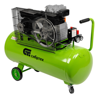 Компрессор воздушный КР-2200/100, 2.2 кВт, 350 л/мин, 100 л, ременной привод, масляный Сибртех купить в Москве с доставкой по всей России | ProtosMarket.ru