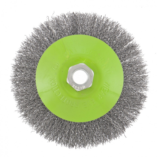 Щетка для УШМ, 125 мм, М14, "тарелка", витая проволока Сибртех по ценам производителя в Казани с доставкой по всей России