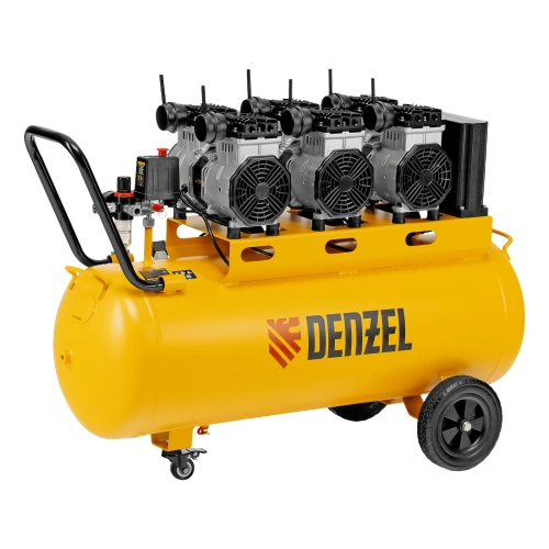 Компрессор безмасляный, малошумный DLS 3300/100, 3300 Вт,3x1100, 100 л, 570 л/мин ,блок управления Denzel купить в Москве с доставкой по всей России | ProtosMarket.ru