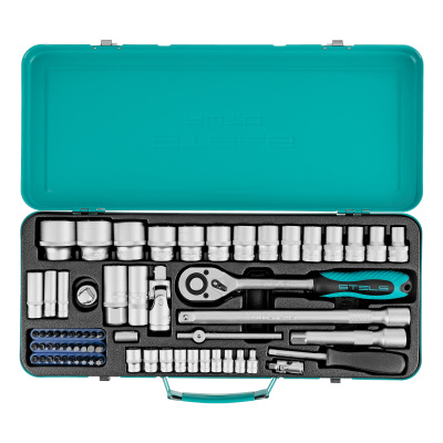 Набор торцевых головок с трещоткой, 1/2" и 1/4", 68 предметов Stels купить в Москве с доставкой по всей России | ProtosMarket.ru