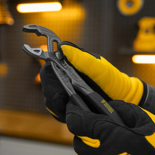 Клещи переставные, кнопочный механизм, обливные рукоятки, 180 мм Denzel купить в Москве с доставкой по всей России | ProtosMarket.ru