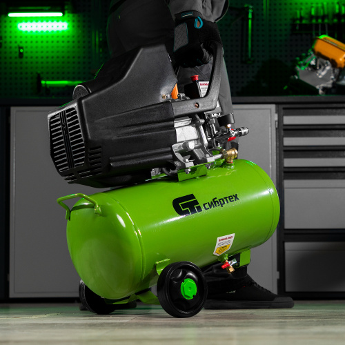 Компрессор воздушный КК-1500/24, 1.5 кВт, 198 л/мин, 24 л, прямой привод, масляный Сибртех купить в Москве с доставкой по всей России | ProtosMarket.ru