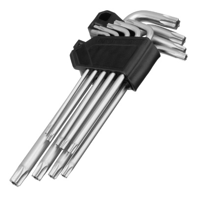 Набор ключей имбусовых Torx-Tempered, TT10-50, CrV, 9 шт., удлиненные Сибртех купить в Москве с доставкой по всей России | ProtosMarket.ru