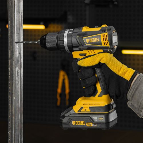 Дрель-шуруповерт аккумуляторная ударная бесщет CIDB-IB-18-02, Li-Ion, 18 В, 2 акк. Denzel купить в Москве с доставкой по всей России | ProtosMarket.ru