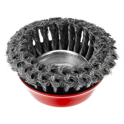 Щетка для УШМ, 125 мм, М14, "чашка", двухрядная, крученая проволока 0.35 мм Matrix купить в Москве с доставкой по всей России | ProtosMarket.ru