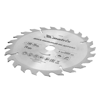 Пильный диск по дереву, 190 х 20 мм, 24 зуба, кольцо 16/20 Matrix Professional купить в Москве с доставкой по всей России | ProtosMarket.ru