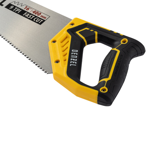 Ножовка по дереву, 400 мм, 11 TPI, зуб 3D, двухкомпонентная рукоятка Denzel купить в Москве с доставкой по всей России | ProtosMarket.ru