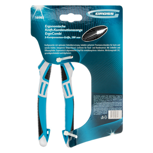 Плоскогубцы комбинированные с изогнутой головой, трехкомпонентные рукоятки, 200 мм Gross купить в Москве с доставкой по всей России | ProtosMarket.ru